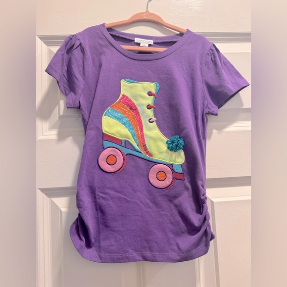 FLAPDOODLES Purple Kids Shirt with Roller Skate Applique Sz 6 EUC - Picture 2 of 8